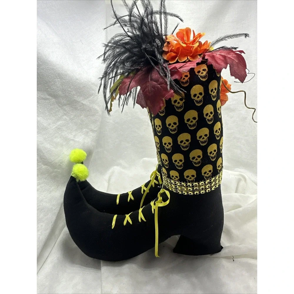 Hand Crafted WITCH‎ BOOTS✨ Shelf Sitter Halloween Fall Decor✨9
